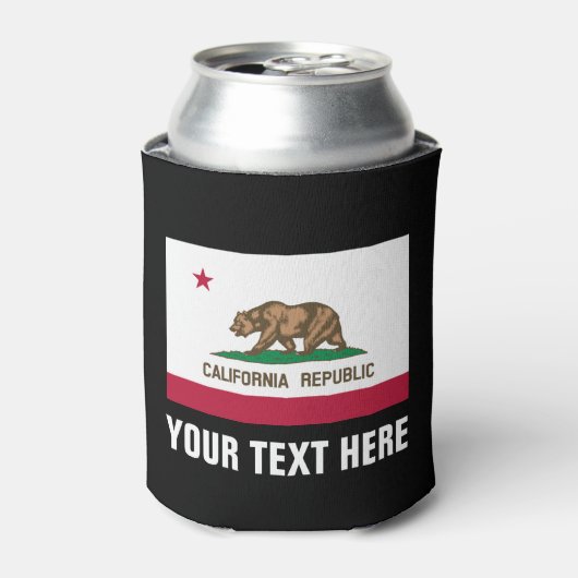 California Republic vlag koelboxxen bierhouders Blikjeskoeler (Blikje Voorkant)