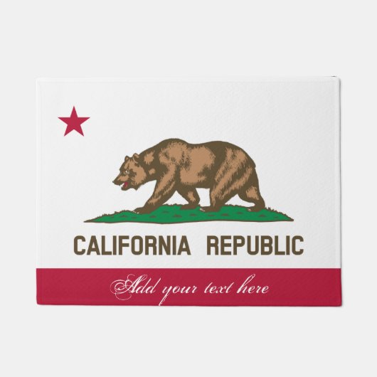 California Republic vlaggendeurmat met beer Deurmat (Voorkant)