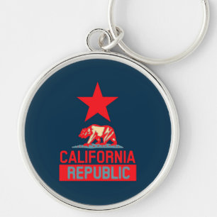 California Republiek in rode en blauwe stijl decor Sleutelhanger