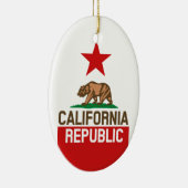 CALIFORNIA REPUBLIEK Vlag groot Star-ontwerp Keramisch Ornament (Rechts)
