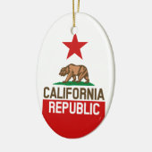 CALIFORNIA REPUBLIEK Vlag groot Star-ontwerp Keramisch Ornament (Links)