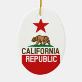 CALIFORNIA REPUBLIEK Vlag groot Star-ontwerp Keramisch Ornament (Voorkant)