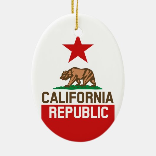 CALIFORNIA REPUBLIEK Vlag groot Star-ontwerp Keramisch Ornament (Achterkant)