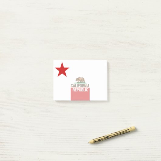 CALIFORNIA REPUBLIEK Vlag groot Star-ontwerp Post-it® Notes (Op bureau)
