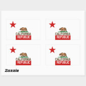 CALIFORNIA REPUBLIEK Vlag groot Star-ontwerp Rechthoekige Sticker (Vel)