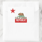 CALIFORNIA REPUBLIEK Vlag groot Star-ontwerp Rechthoekige Sticker (Tas)
