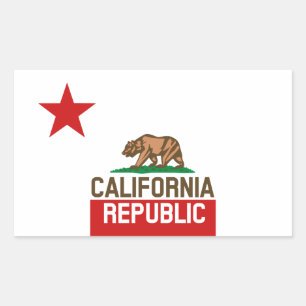 CALIFORNIA REPUBLIEK Vlag groot Star-ontwerp Rechthoekige Sticker