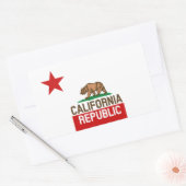 CALIFORNIA REPUBLIEK Vlag groot Star-ontwerp Rechthoekige Sticker (Envelop)