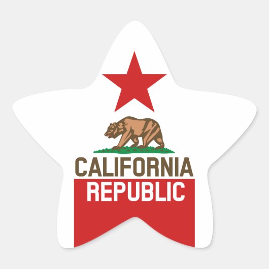 CALIFORNIA REPUBLIEK Vlag groot Star-ontwerp Ster Sticker (Voorkant)