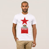CALIFORNIA REPUBLIEK Vlag groot Star-ontwerp T-shirt (Voorkant volledig)