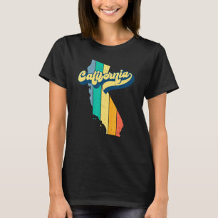  California Retro 70s Stripes Silhouette Di T-shirt