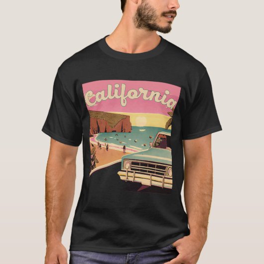 California Retro Beach Vacation Graphics Cali Sur T-shirt (Voorkant)