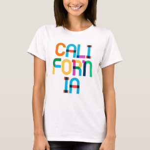 California  Retro Colorful 80s Pop Art Type T-shirt