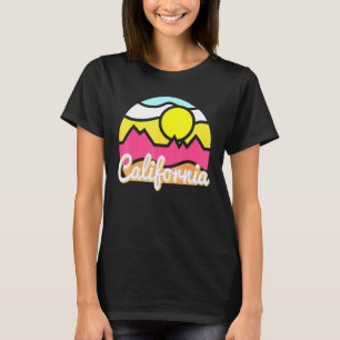 California Retro Mountain Sunset Outdoor Vanlife E T-shirt