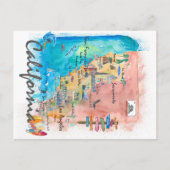 California Retro reiskaart Feestdagenkaart (Voorkant)