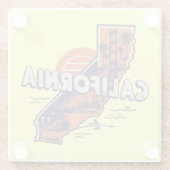 California Retro State Silhouet Glazen Onderzetter (Achterkant)