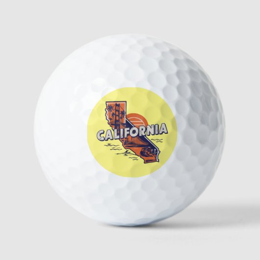California Retro State Silhouet Golfballen (Voorkant)