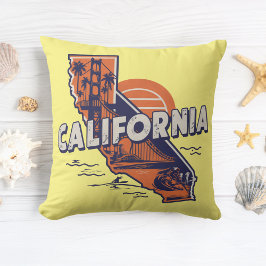 California Retro State Silhouet Kussen