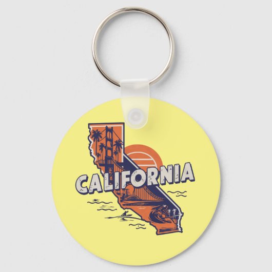 California Retro State Silhouet Sleutelhanger (Achterkant)
