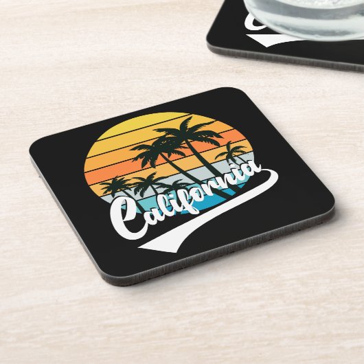 California Retro Sunset Beverage Coaster Bier Onderzetter (Linkerzijde)