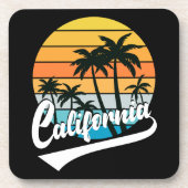 California Retro Sunset Beverage Coaster Bier Onderzetter (Voorkant)