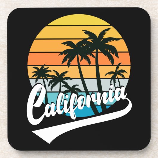California Retro Sunset Beverage Coaster Bier Onderzetter (Voorkant)