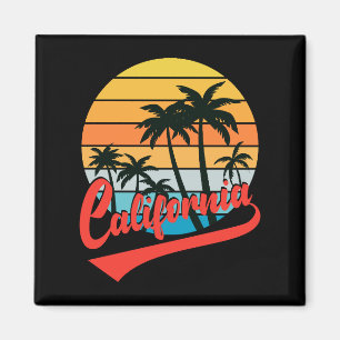 California Retro Sunset en Palm Trees Magnet