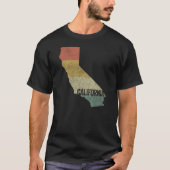 California  Retro Sunset Map T-shirt (Voorkant)