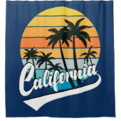 California Retro Sunset Shower Curtain Douchegordijn (Voorkant)