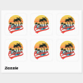 California Retro Sunset Sticker (Vel)