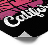 California Retro Sunset Wave Surfboard Beach Surfi Poster (Hoek)