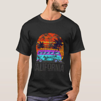 California Retro Surf Bus Van Surfer Distr T-shirt