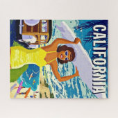 California Retro Surfer Girl Puzzle Legpuzzel (Horizontaal)