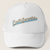 California Retro Surfer Logo Blauwgroen Trucker Pet (Voorkant)