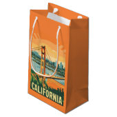 California Retro Travel Gift Bag Klein Cadeauzakje (Achterkant Gekanteld)