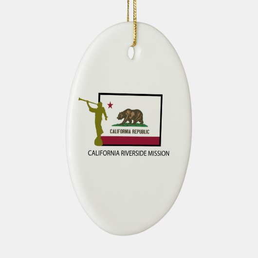CALIFORNIA RIVERSIDE MISSIE LDS CTR KERAMISCH ORNAMENT (Rechts)