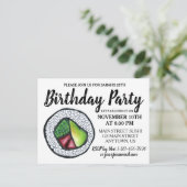 California Roll Japans eten Sushi Verjaardagsfeest Uitnodiging Briefkaart (Staand voorkant)