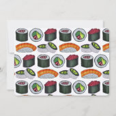 California Roll Japans Food Sushi Birthday Party Kaart (Achterkant)