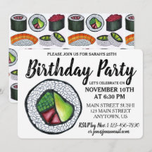 California Roll Japans Food Sushi Birthday Party