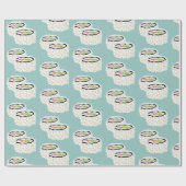 California Roll Sushi Patroon Lichtblauw Cadeaupapier (Vlak)