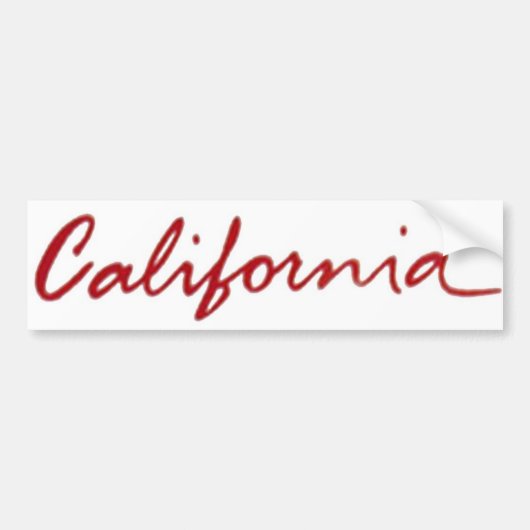 California rood wit belettering bumpersticker (Voorkant)