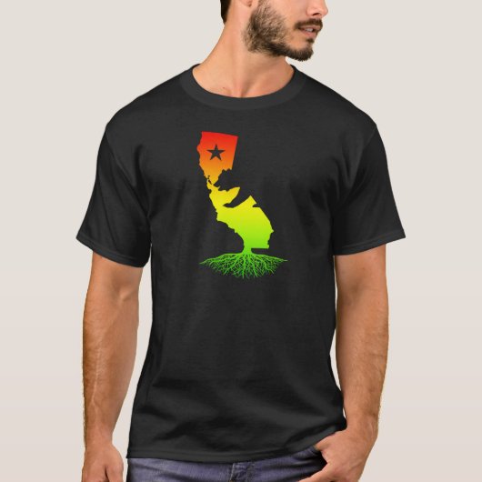 California Roots (Rasta surfer-kleuren) T-shirt (Voorkant)