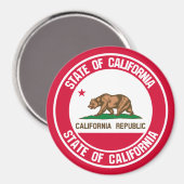 California Round Emblem Magneet (Voorkant / Achterkant)