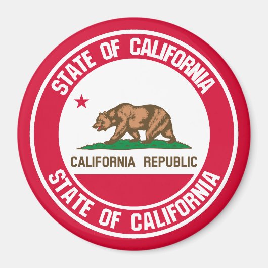 California Round Emblem Magneet (Voorkant)