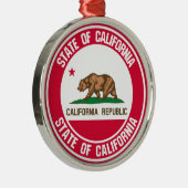 California Round Emblem Metalen Ornament (Rechts)