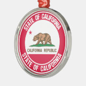 California Round Emblem Metalen Ornament (Links)