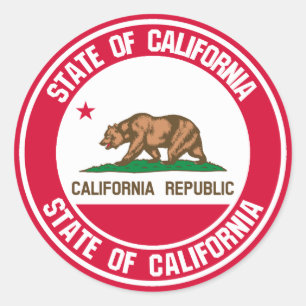 California Round Emblem Ronde Sticker