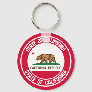 California Round Emblem Sleutelhanger