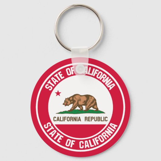 California Round Emblem Sleutelhanger (Voorkant)