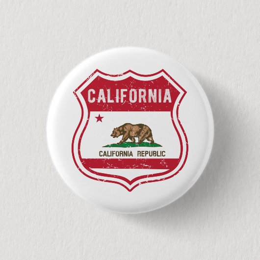 California Route 66 Flag Poster Acrylprint reis Ronde Button 3,2 Cm (Voorkant)